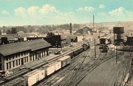 Grayling MI Depot with steam train
